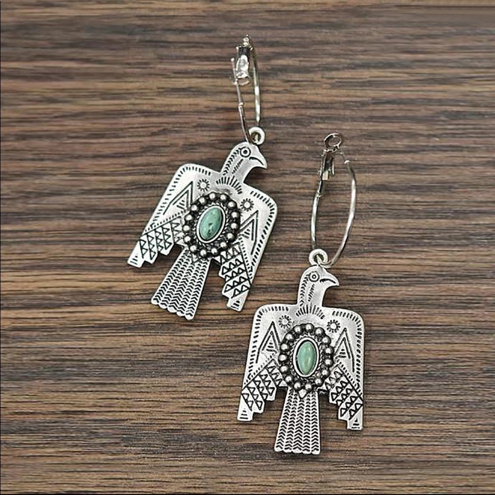 New925 Silver Vintage Retro Bird Dangling Earrings - Picture 2 of 4